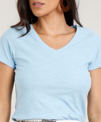 Blusa-Feminina-Basica-Flame-Decote-V-Manga-Curta-Azul-Claro-8525926-Azul_Claro_4 Blusa-Feminina-Basica-Flame-Decote-V-Manga-Curta-Azul-Claro-8525926-Azul_Claro_4
