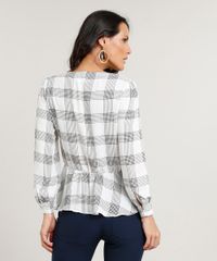 Blusa-Feminina-Estampada-Xadrez-com-Babados-Manga-Longa-Decote-V-Off-White-9373375-Off_White_2