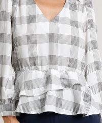 Blusa-Feminina-Estampada-Xadrez-com-Babados-Manga-Longa-Decote-V-Off-White-9373375-Off_White_4