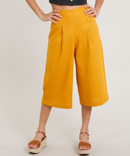 Calca-Pantacourt-Feminina-em-Linho-Mostarda-9483104-Mostarda_1 Calca-Pantacourt-Feminina-em-Linho-Mostarda-9483104-Mostarda_1