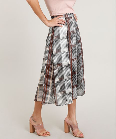 Saia-Midi-Feminina-Evase-Estampada-Xadrez-Off-White-9367822-Off_White_1