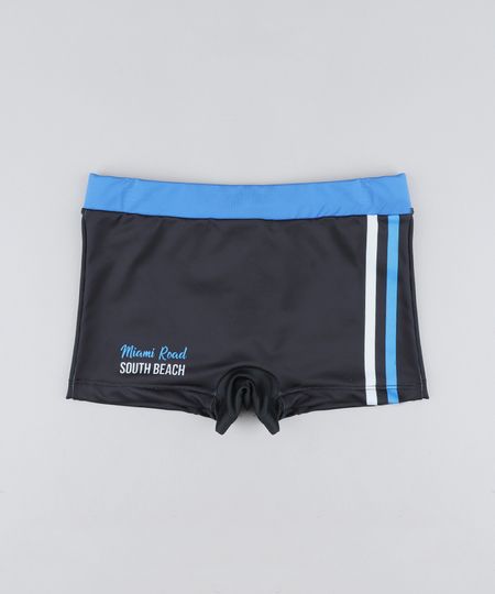 Sunga Boxer Infantil com Listras Proteção UV50+ Preta é boa?