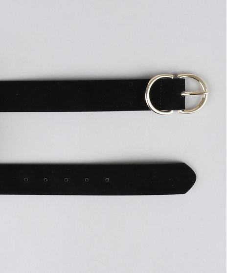 Cinto-Feminino-com-Fivela-Redonda-em-Veludo-Preto-9375688-Preto_1