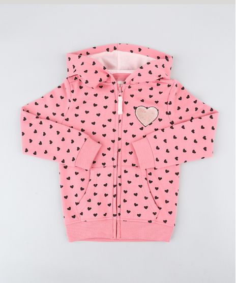Blusao-Infantil-Estampado-de-Coracao-em-Moletom-Felpado-com-Capuz-Rosa-9362176-Rosa_1