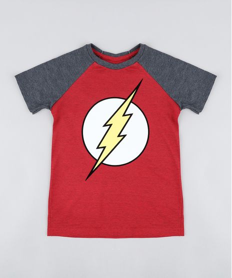 Camiseta-Infantil-The-Flash-Raglan-Manga-Curta-Gola-Careca-Vermelha-9431219-Vermelho_1