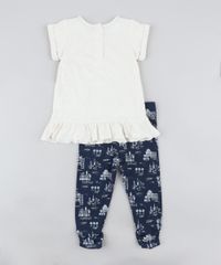 Conjunto-Infantil-de-Blusa--Garden--Manga-Curta-Bege-Claro-Mescla---Calca-Legging-Estampada-Azul-Marinho-9205050-Azul_Marinho_2