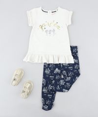 Conjunto-Infantil-de-Blusa--Garden--Manga-Curta-Bege-Claro-Mescla---Calca-Legging-Estampada-Azul-Marinho-9205050-Azul_Marinho_3
