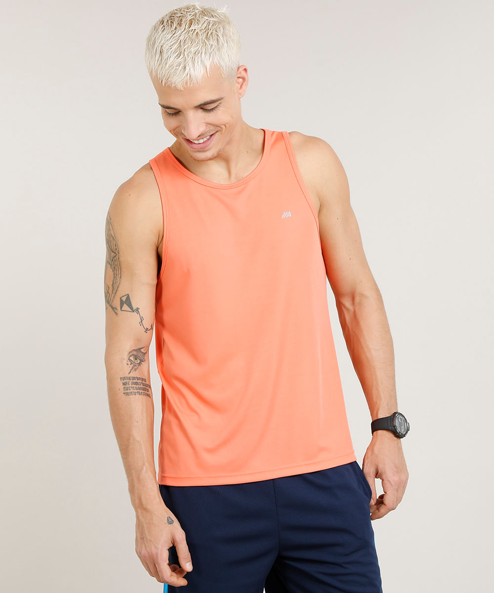 Regata Masculina Esportiva Ace Básica Gola Careca Coral