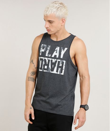 Regata-Masculina-Esportiva-Ace--Play-Hard--Gola-Careca-Cinza-Mescla-Escuro-9476962-Cinza_Mescla_Escuro_1