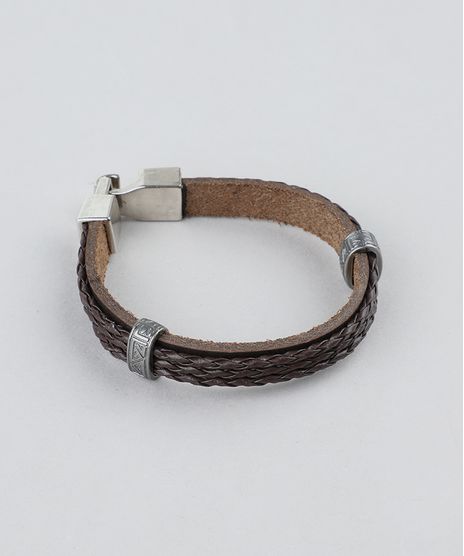 Pulseira-Masculina-Trancada-Marrom-9398703-Marrom_1
