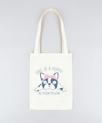 Bolsa-Feminina-em-Lona-com-Estampa-de-Cachorro-Bege-Claro-9325479-Bege_Claro_1