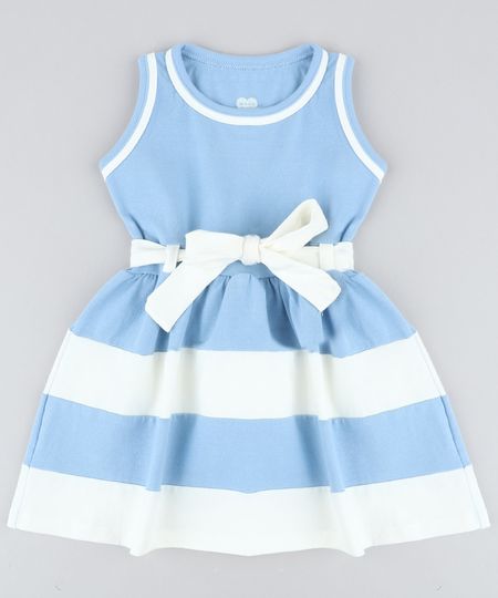 vestido infantil azul claro