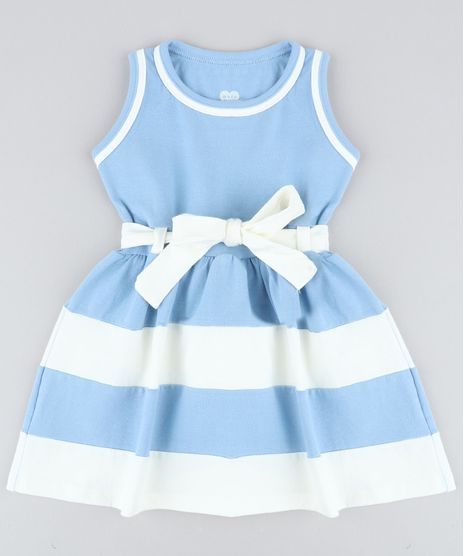 Vestido-Infantil-com-Laco-Sem-Manga-Decote-Redondo-Azul-Claro-9415473-Azul_Claro_1