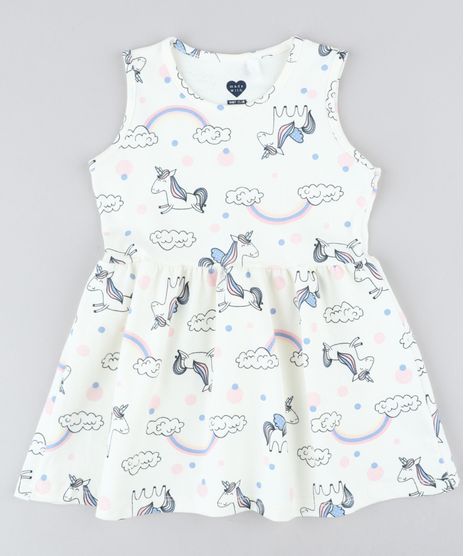 Vestido-Infantil-Estampado-de-Unicornios-Sem-Manga-Decote-Redondo-Off-White-9415477-Off_White_1