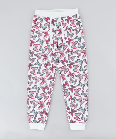 Calca-Infantil-em-Moletom-Estampada-de-Borboletas-Branca-9366779-Branco_1