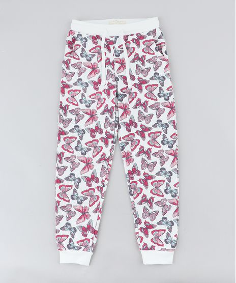 Calca-Infantil-em-Moletom-Estampada-de-Borboletas-Branca-9366779-Branco_1