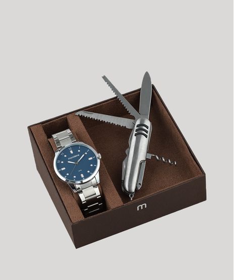 Kit-de-Relogio-Analogico-Mondaine-Masculino---Canivete---53599G0MVNE2K--Prateado-9507727-Prateado_1