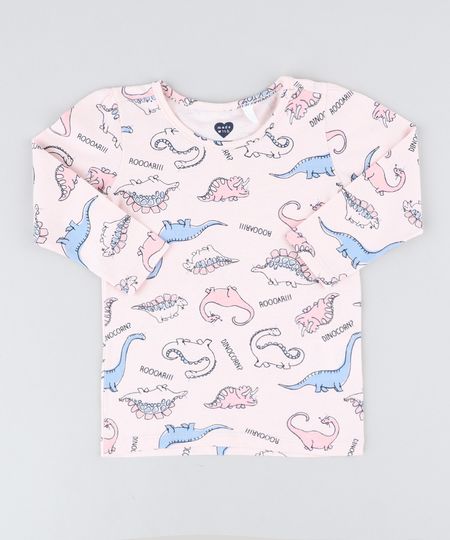 Blusa-Infantil-Estampada-de-Dinossauro-Manga-Longa-Decote-Redondo-Rose-9440430-Rose_1