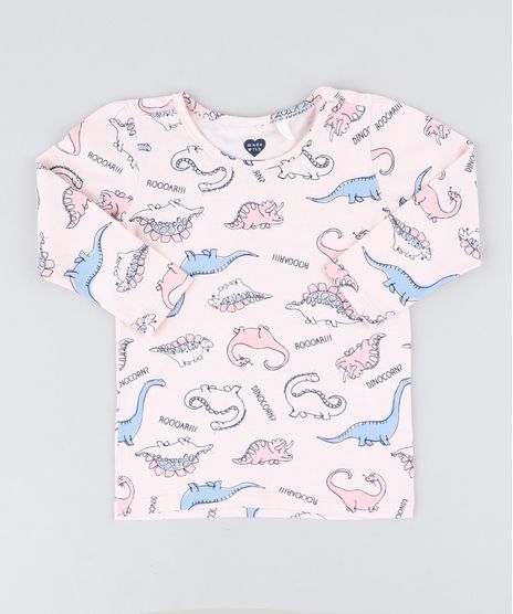 Blusa-Infantil-Estampada-de-Dinossauro-Manga-Longa-Decote-Redondo-Rose-9440430-Rose_1