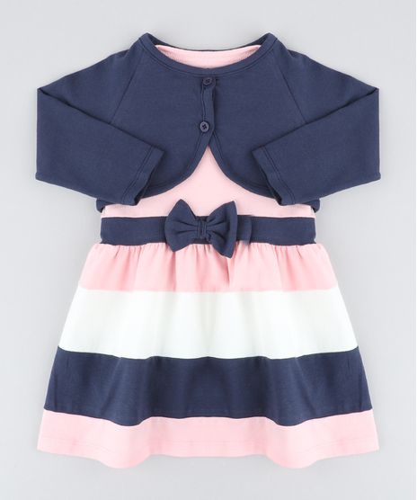 Conjunto-Infantil-de-Vestido-Rosa-Claro---Bolero-Azul-Marinho-9428807-Azul_Marinho_1