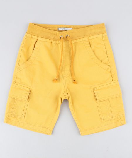 Bermuda-Color-Infantil-Cargo-com-Cordao-Amarela-9429365-Amarelo_1
