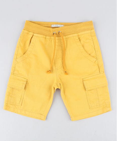 Bermuda-Color-Infantil-Cargo-com-Cordao-Amarela-9429365-Amarelo_1