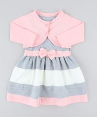 Conjunto-Infantil-de-Vestido-Cinza-Mescla---Bolero-Rosa-Claro-9428806-Rosa_Claro_1