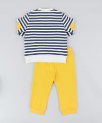 Conjunto-Infantil-Urso-de-Blusao-Listrado-Bege-Claro---Calca-em-Moletom-Mostarda-9205081-Mostarda_2