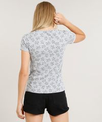 Blusa-Feminina-Estampada-de-Gatos-Manga-Curta-Decote-Redondo-Cinza-Mescla-9236431-Cinza_Mescla_2
