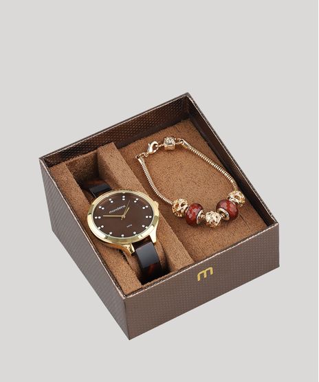 Kit-de-Relogio-Analogico-Mondaine-Feminino---Pulseira---53614LPMVDF1K-Dourado-9507665-Dourado_1