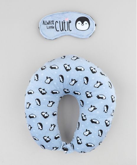 Kit-de-Apoio-de-Pescoco-Estampado-Pinguim---Tapa-Olho-Azul-9422679-Azul_1