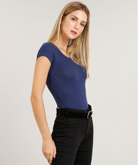 Blusa-Feminina-Basica-Canelada-Manga-Curta-Decote-Redondo-Azul-Marinho-9437407-Azul_Marinho_1