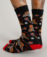 Meia-Masculina-Cano-Alto-Divertida-Estampada-Caveira-Mexicana-Preta-9468280-Preto_3