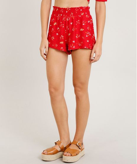 Short-Feminino-Estampado-Floral-com-Babado-Vermelho-9383740-Vermelho_1