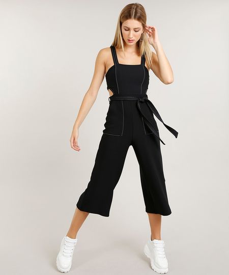 Macacao-Feminino-Pantacourt-com-Pespontos-e-Faixa-para-Amarrar-Preto-9436141-Preto_1