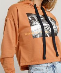 Blusao-Feminino-Cropped--Offline--com-Capuz-Manga-Longa-Caramelo-9441490-Caramelo_4