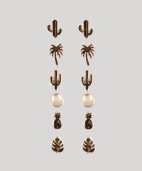 Kit-de-6-Brincos-Femininos-Dourado-9413298-Dourado_1