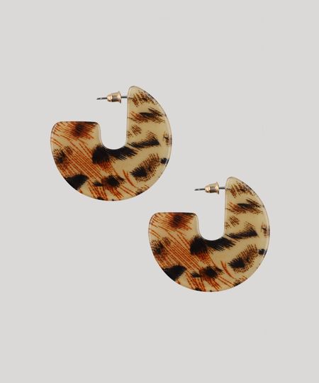 Brinco-Feminino-de-Argola-Acrilica-Animal-Print-Bege-9412998-Bege_1
