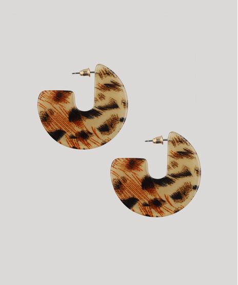 Brinco-Feminino-de-Argola-Acrilica-Animal-Print-Bege-9412998-Bege_1