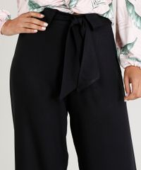 Calca-Pantacourt-Feminina-com-Fenda-e-Faixa-para-Amarrar-Preta-9439206-Preto_4