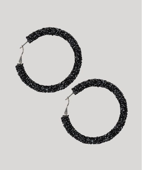 Brinco-Feminino-de-Argola-com-Brilho-Preto-9413276-Preto_1