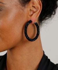 Brinco-Feminino-de-Argola-com-Brilho-Preto-9413276-Preto_2