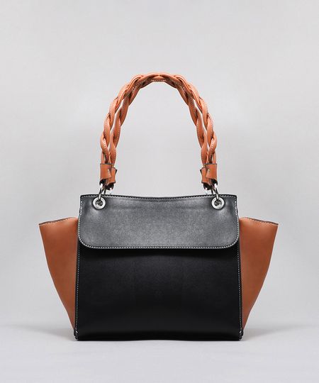 Bolsa-Feminina-Bicolor-com-Alca-Torcida-Preta-9359471-Preto_1 Bolsa-Feminina-Bicolor-com-Alca-Torcida-Preta-9359471-Preto_1