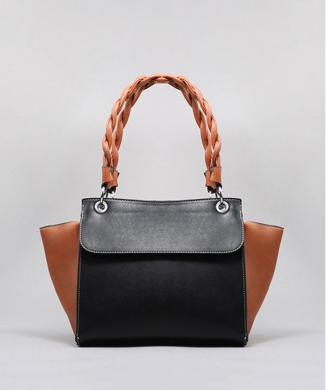 Bolsa-Feminina-Bicolor-com-Alca-Torcida-Preta-9359471-Preto_1
