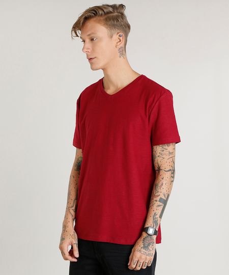 Camiseta-Masculina-Basica-Flame-Manga-Curta-Gola-V-Vinho-7647200-Vinho_1 Camiseta-Masculina-Basica-Flame-Manga-Curta-Gola-V-Vinho-7647200-Vinho_1