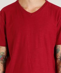 Camiseta-Masculina-Basica-Flame-Manga-Curta-Gola-V-Vinho-7647200-Vinho_4
