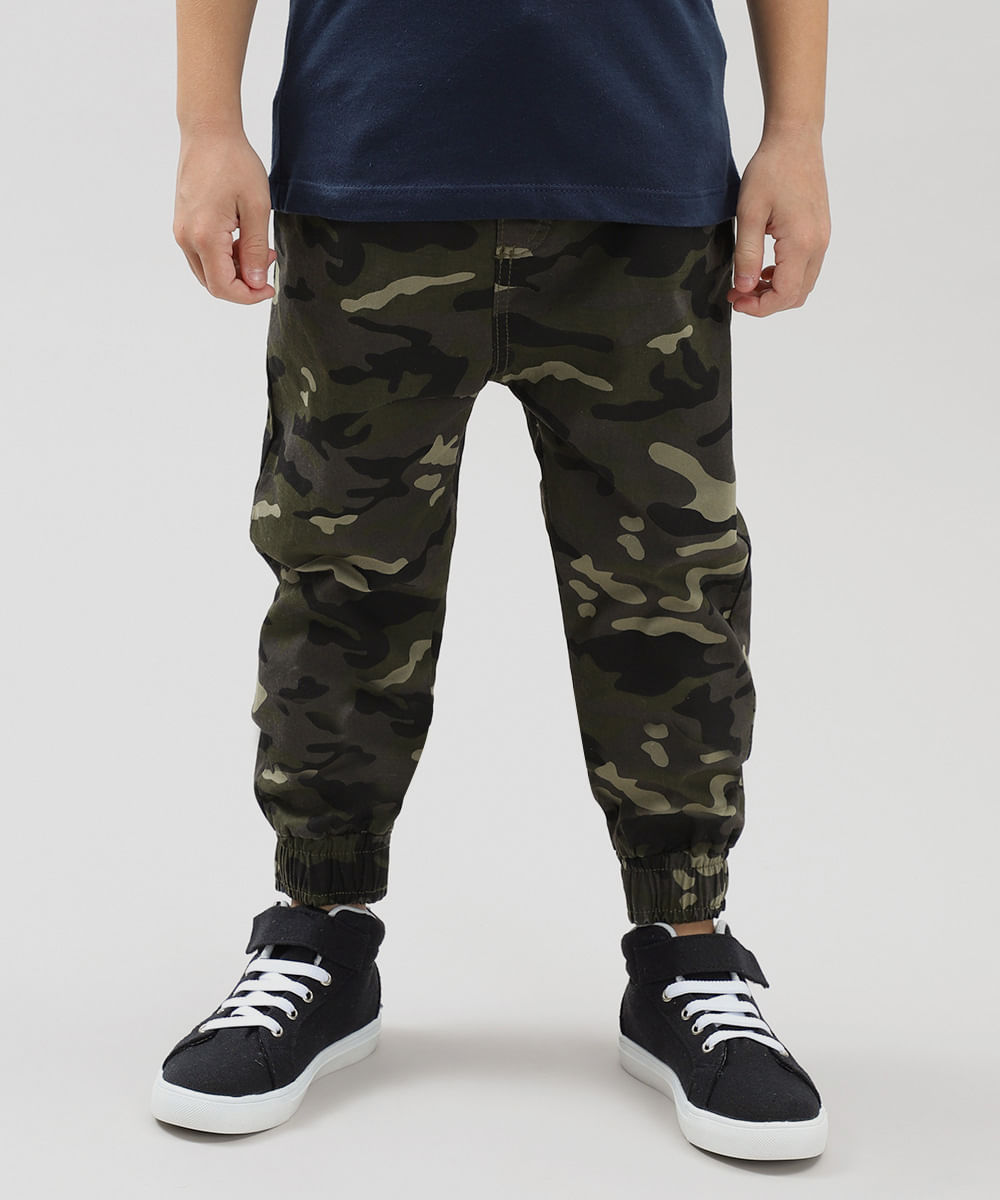 calça infantil verde militar