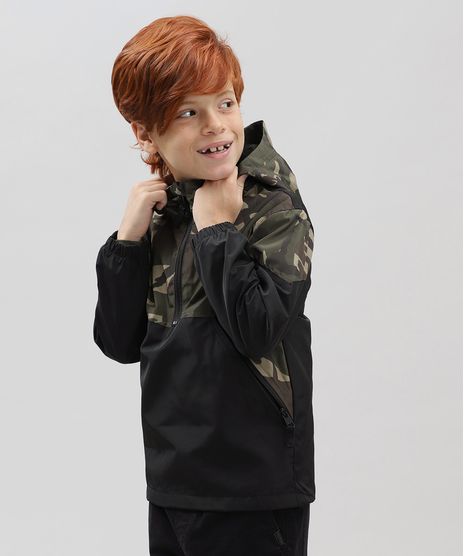 Blusao-Infantil-Corta-Vento-Estampado-Camuflado-com-Capuz-Preto-9363362-Preto_1