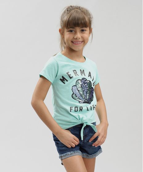 Blusa-Infantil-Concha-com-Paete-Dupla-Face-e-No-Manga-Curta-Decote-Redondo-Verde-Claro-9311841-Verde_Claro_1