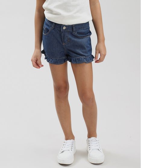 short jeans com babado